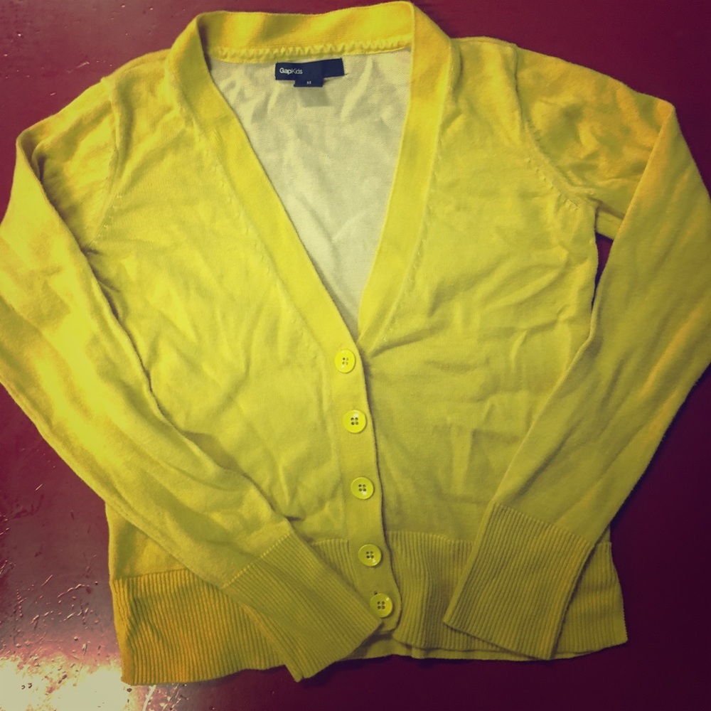 Girls yellow Gap cardigan.